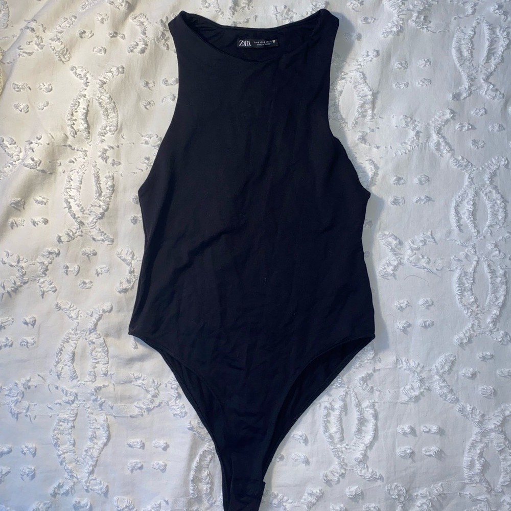 Zara Black Sleeveless Bodysuit